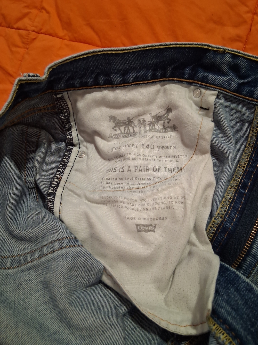 Levi Strauss Denim 505 Blue Jeans - Picture 5 of 9